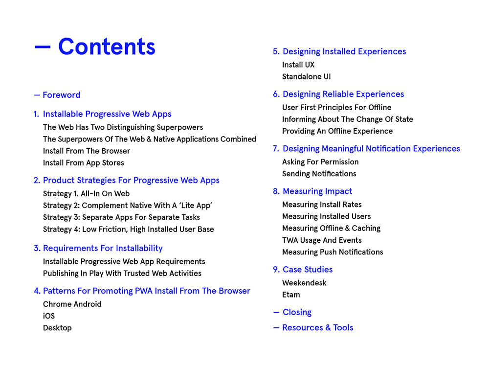 PWA ebook Awwwards
